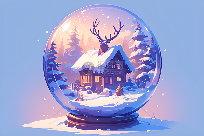 魔幻冬日的水晶球图片