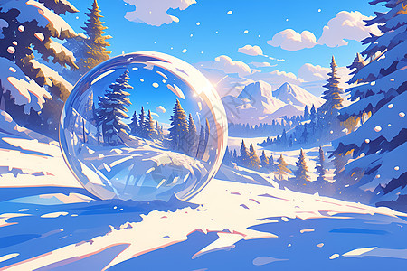 神奇冬日水晶球图片