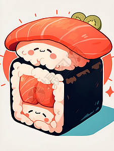 红色寿司食物寿司卷高清图片
