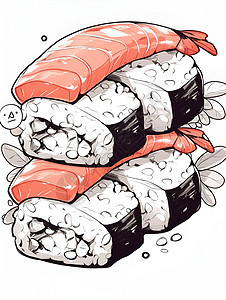 可爱的寿司二人组图片