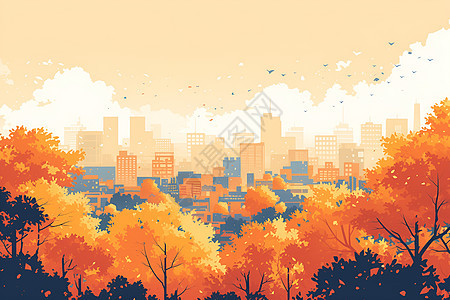 秋日的城市图片