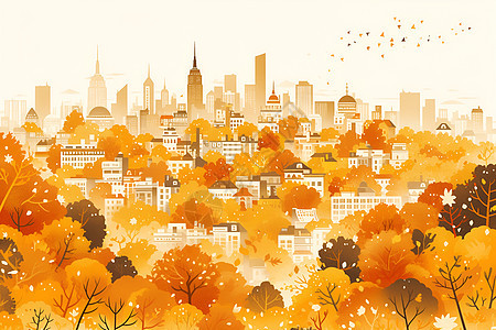 秋天的城市图片