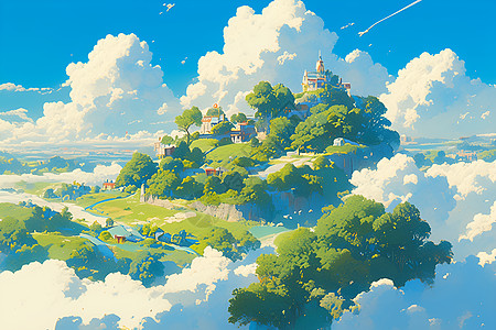 梦幻的云端城堡图片