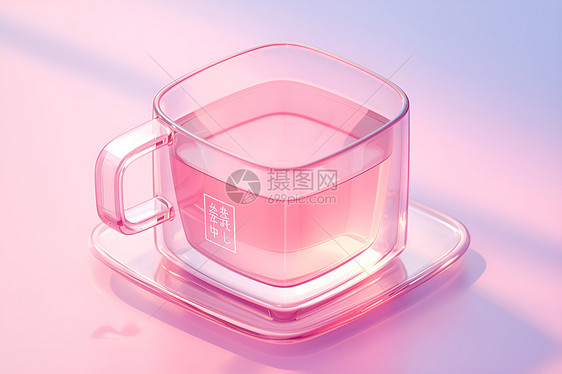 粉色的水杯图片