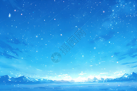 冬日星空中的宁静景象图片