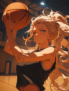 可爱的篮球女孩背景图片