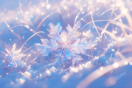 梦幻的水晶雪花图片