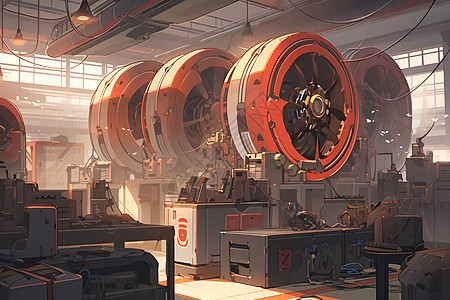 工厂中的机器插画图片