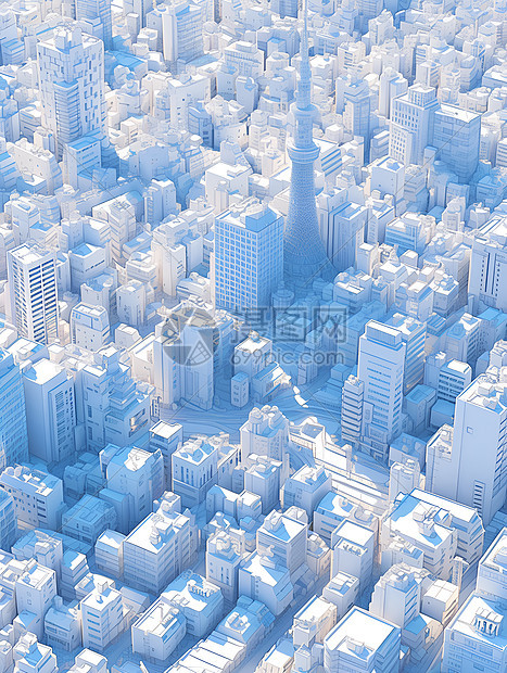一个白色的城市模型图片