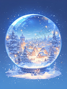 魔法水晶球冬天魔法高清图片