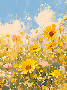 夏日之花绚丽的黄花图片