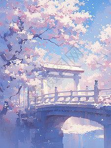 樱花中的浪漫景色图片