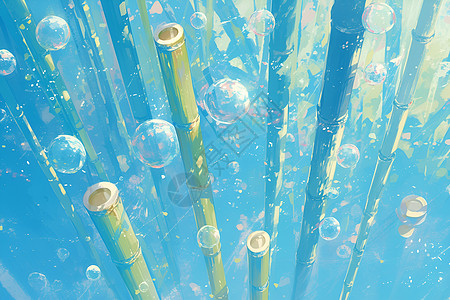 梦幻的竹子插图图片