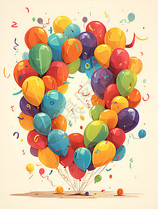 绚丽融合字母的气球图片