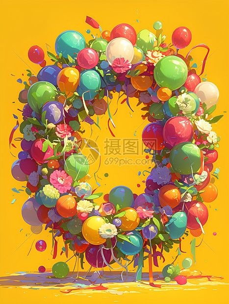 炫彩动感的字母气球图片