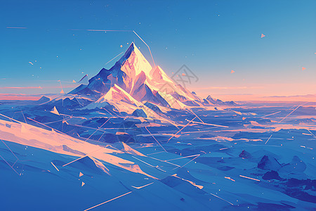 设计的雪山插画背景图片