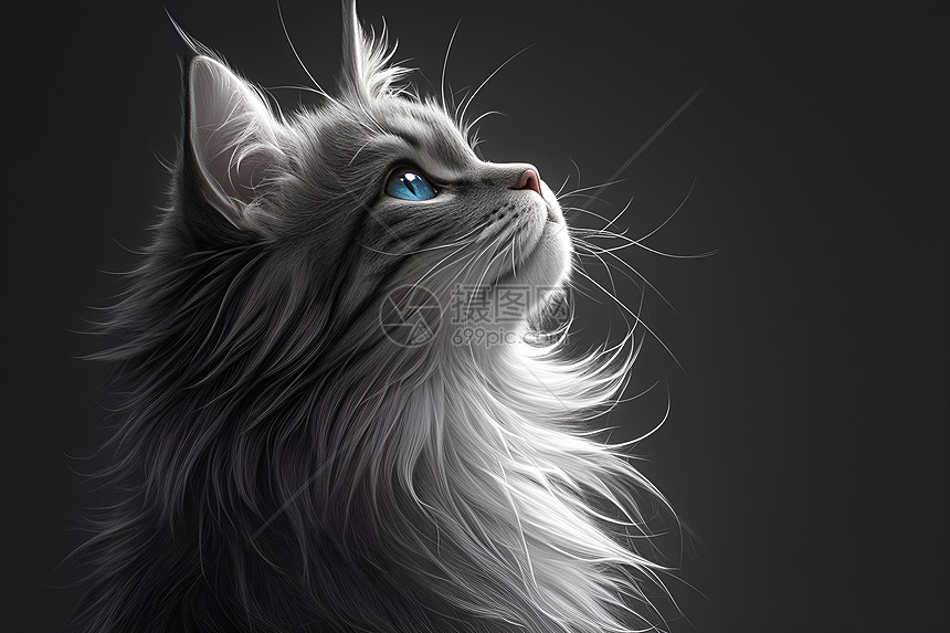 优美黑白猫咪图片