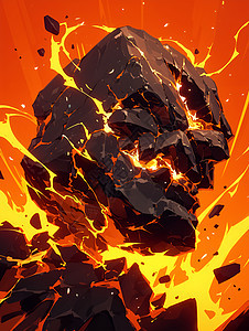 设计的火焰岩石插图图片