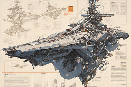 设计的复杂战舰图片