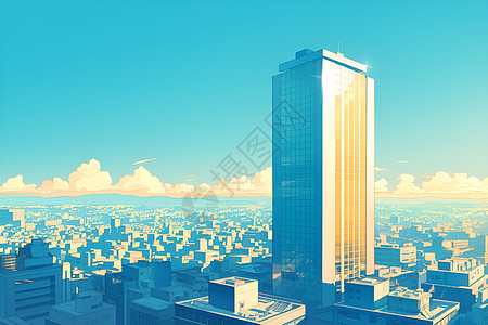 现代城市的建筑插画图片