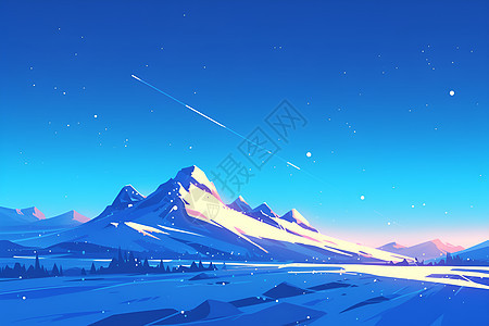 雪山璀璨之夜图片