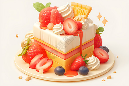 美味水果蛋糕图片