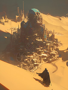 沙漠城堡背景图片