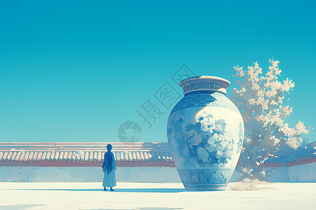 白玉花瓶瓷器背景图片