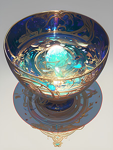梦幻玻璃碗中的图腾背景图片