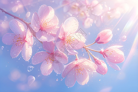 樱花绽放的背景图片