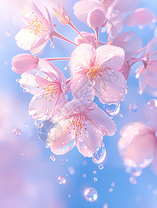 春天公园里的粉色樱花图片