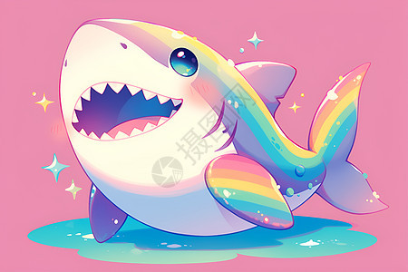 缤纷的彩虹鲨鱼图片
