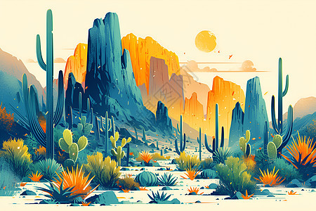 沙漠的风情背景图片