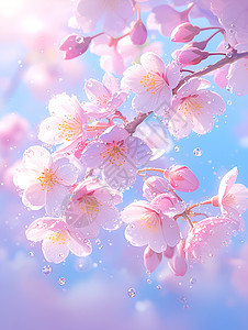 粉色樱花绽放的公园图片