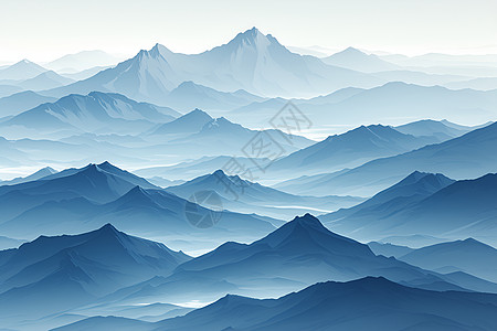 晨雾中的山脉图片