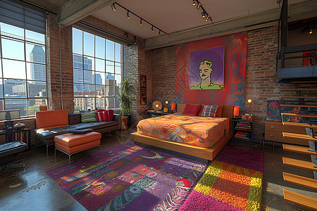 活力四溢的彩色卧室图片