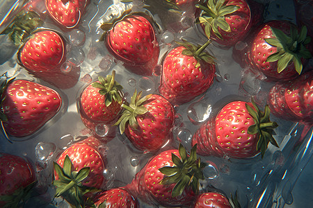 冰镇草莓背景图片