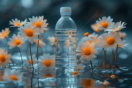 水瓶和鲜花图片