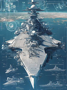 未来主义战舰蓝图图片