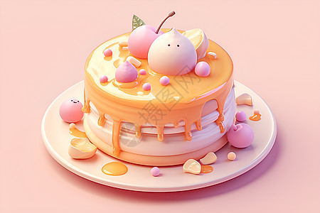 水果甜品甜蜜的卡通蛋糕设计图片