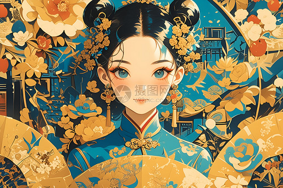 中国旗袍少女图片
