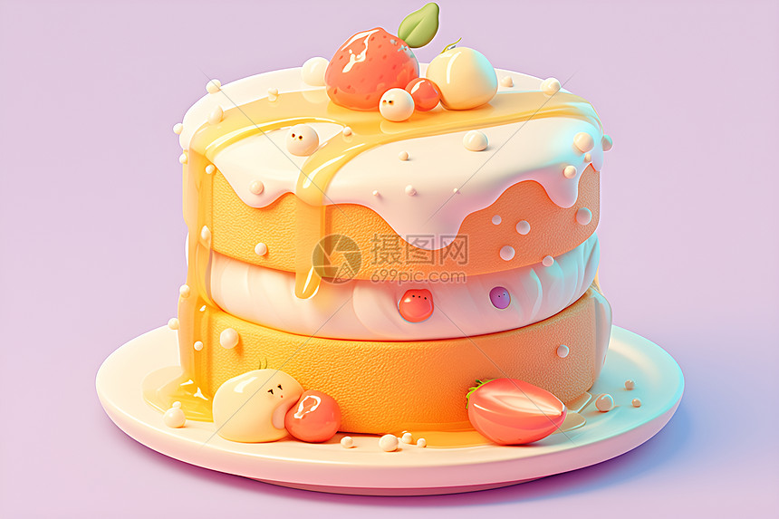 彩色梦幻蛋糕图片