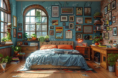 温馨的卧室氛围背景图片