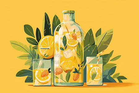 可口的柠檬饮品背景图片