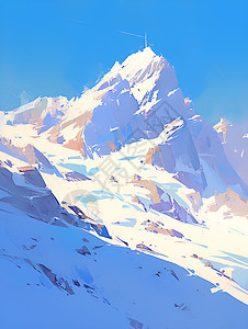 白雪皑皑的壮丽山脉图片