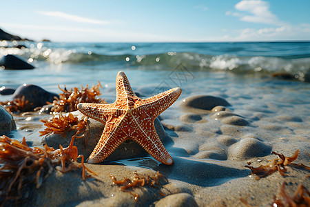 海岸边的海星图片