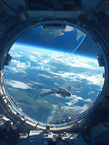 太空飞船探索背景图片