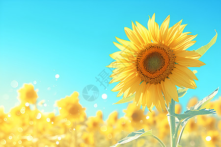 夏日阳光中的向日葵图片