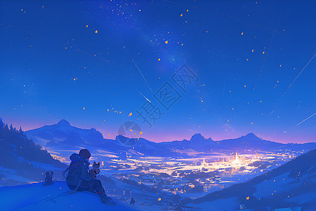 冬夜的美丽星空图片