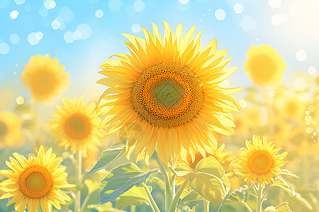 热情绽放的太阳花背景图片